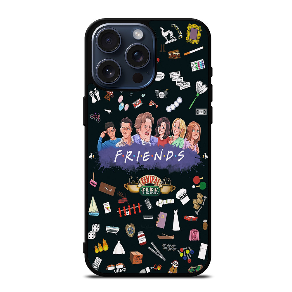 FRIENDS TV SERIES PATTERN LOGO iPhone 15 Pro Max Case Cover
