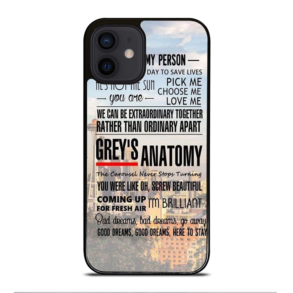 GREY'S ANATOMY QUOTE iPhone 12 Mini Case Cover