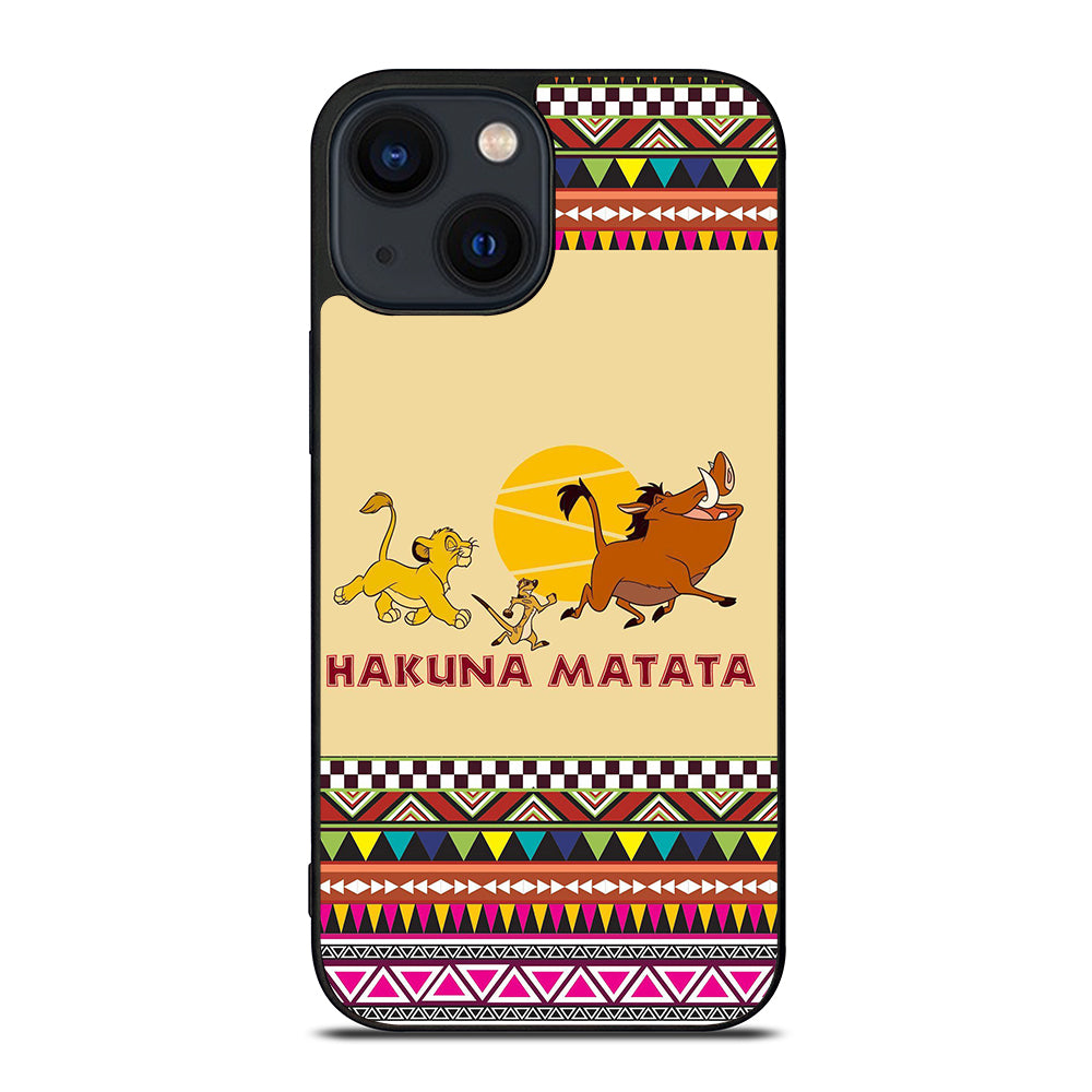 HAKUNA MATATA LION KING AZTEC PATTERN 2 iPhone 14 Plus Case Cover