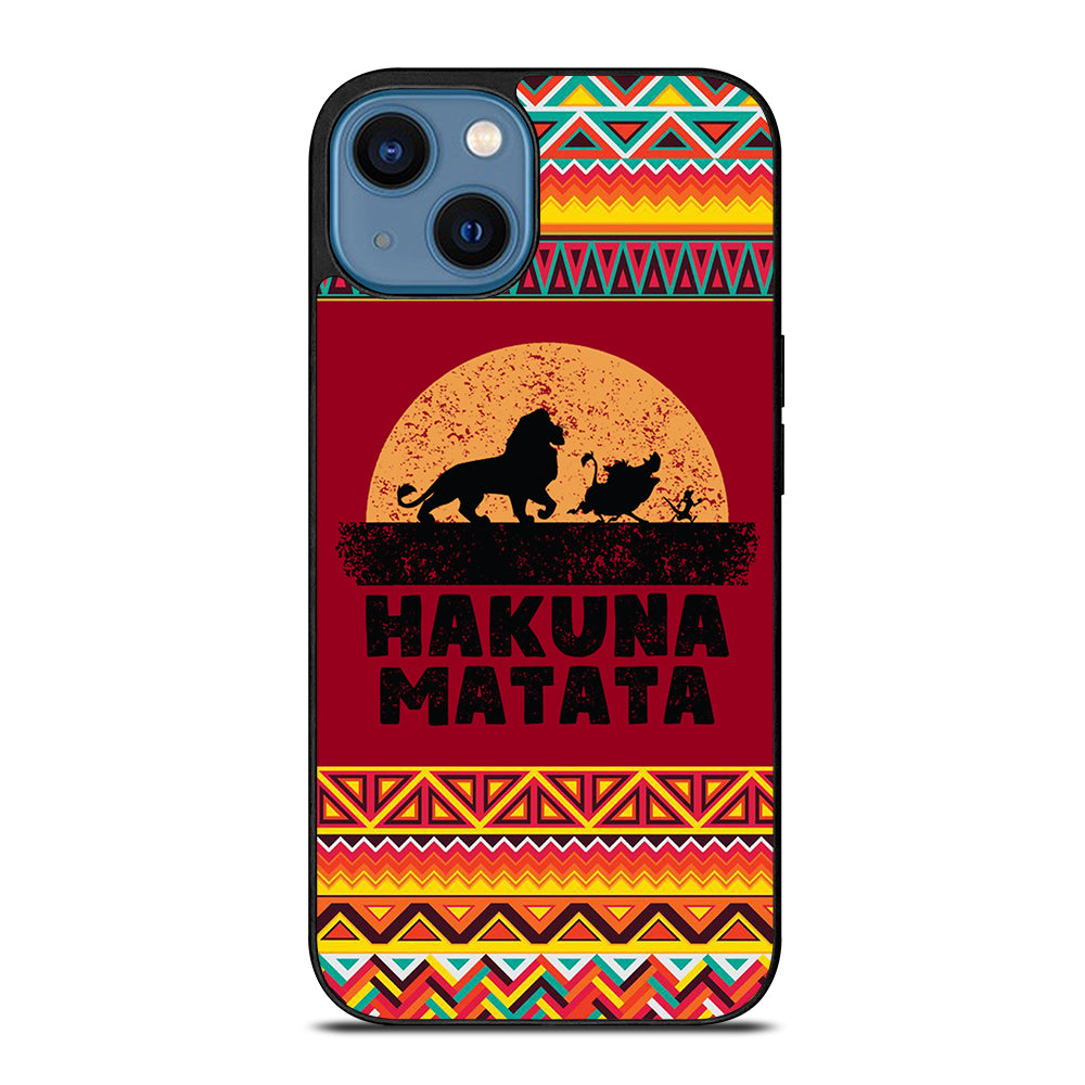 HAKUNA MATATA LION KING AZTEC PATTERN 3 iPhone 14 Case Cover