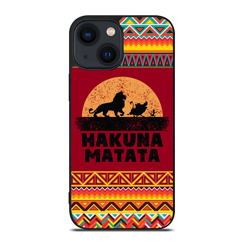 HAKUNA MATATA LION KING AZTEC PATTERN 3 iPhone 14 Plus Case Cover