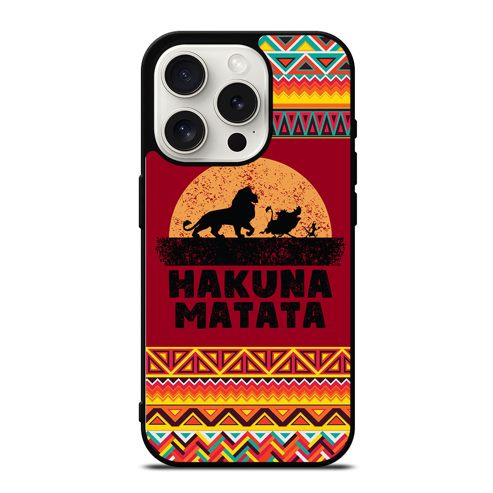 HAKUNA MATATA LION KING AZTEC PATTERN 3 iPhone 15 Pro Case Cover