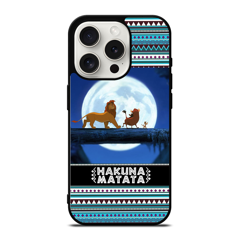 HAKUNA MATATA LION KING AZTEC PATTERN iPhone 15 Pro Case Cover