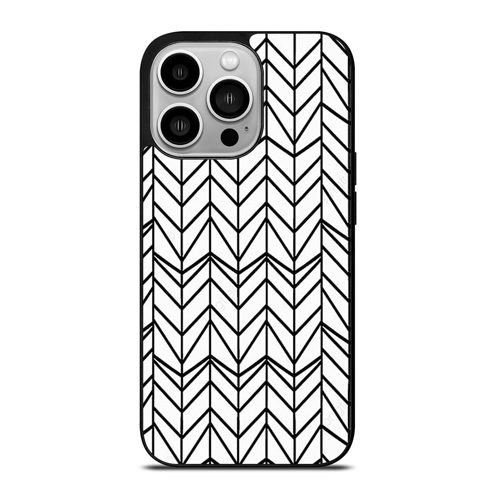 HERRINGBONE TRIANGLE PATTERN 2 iPhone 14 Pro Case Cover