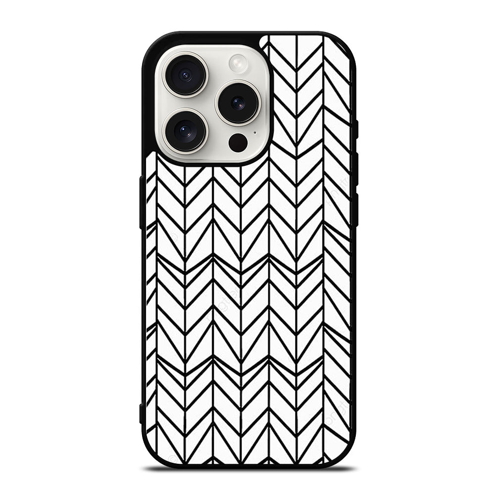HERRINGBONE TRIANGLE PATTERN 2 iPhone 15 Pro Case Cover