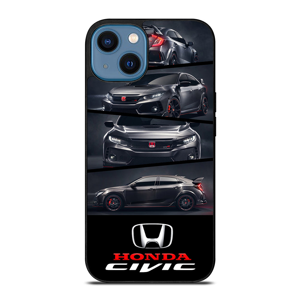 HONDA CIVIC BLACK CAR iPhone 14 Case Cover