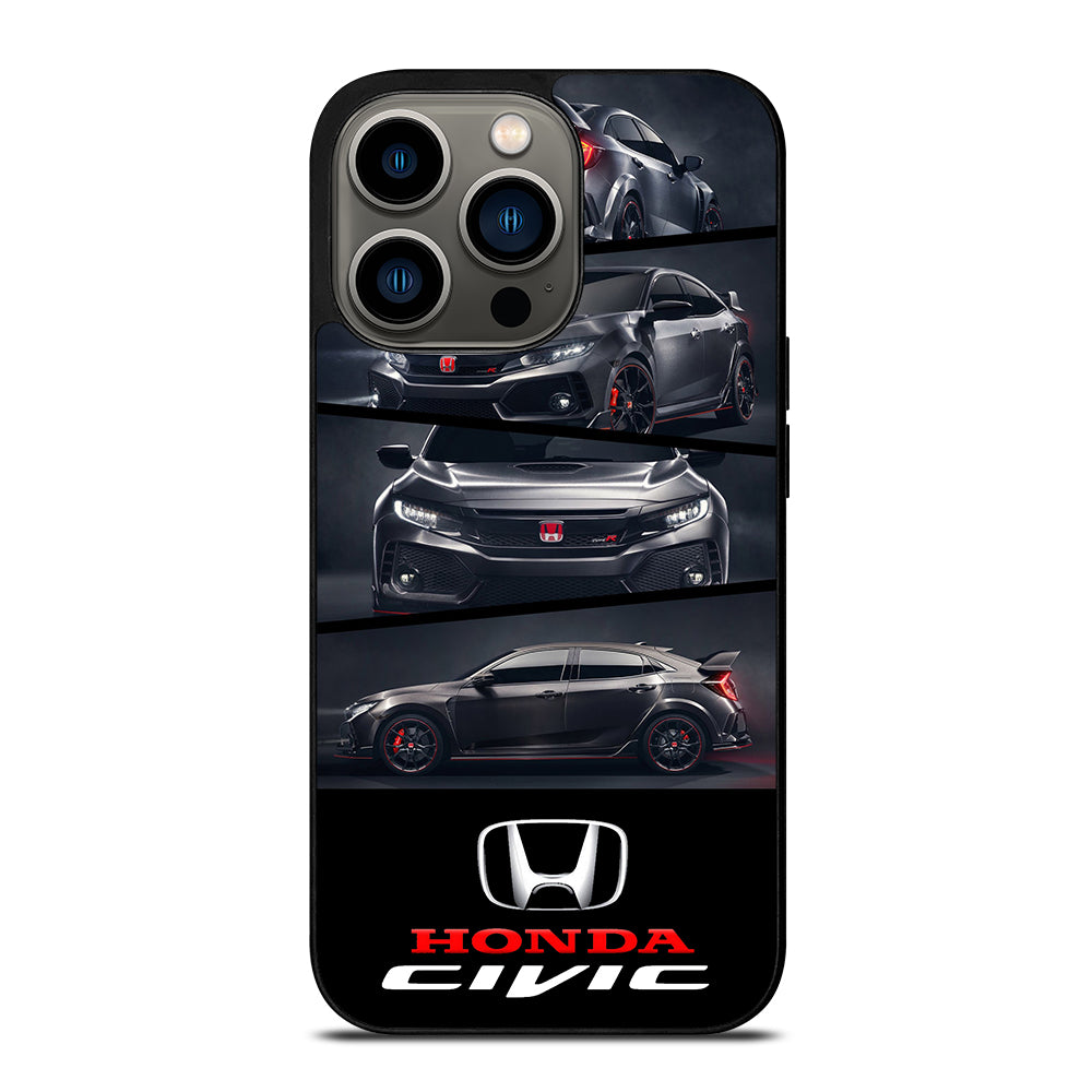 HONDA CIVIC BLACK CAR iPhone 13 Pro Case Cover