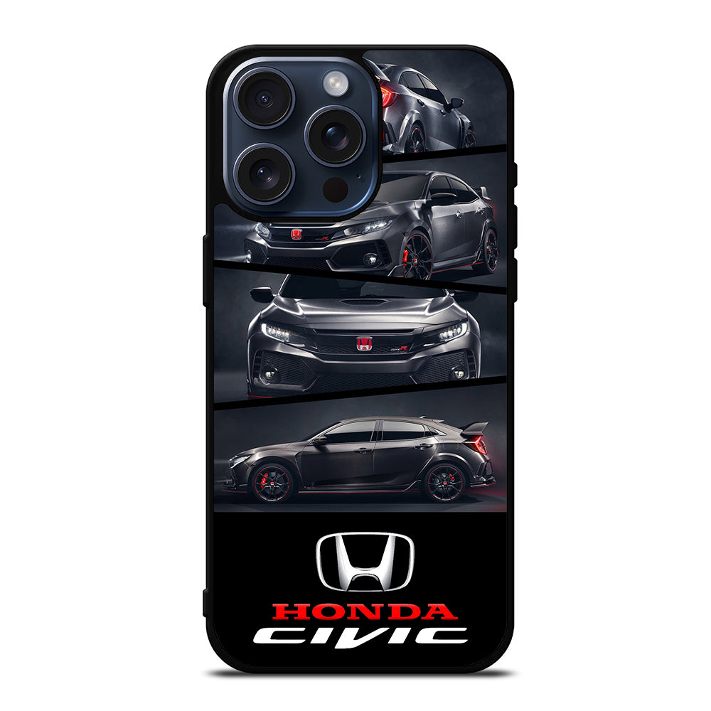 HONDA CIVIC BLACK CAR iPhone 15 Pro Max Case Cover