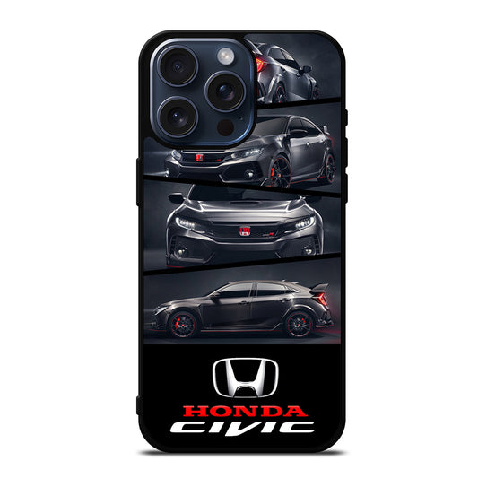HONDA CIVIC BLACK CAR iPhone 15 Pro Max Case Cover