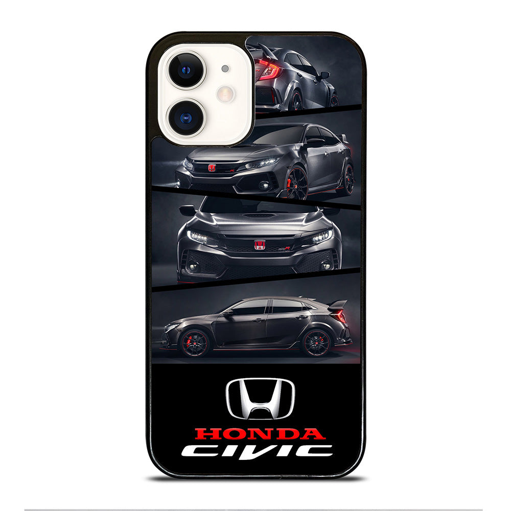 HONDA CIVIC BLACK CAR iPhone 12 Case Cover