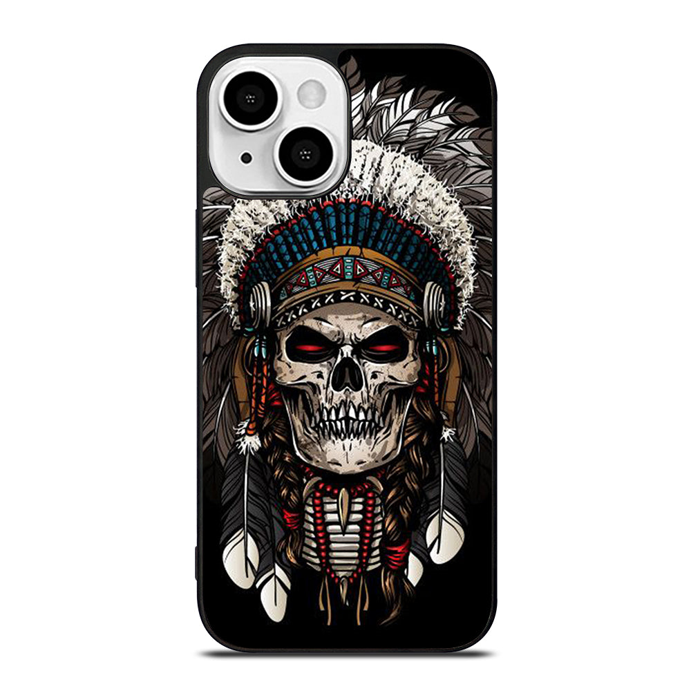INDIAN FEATHER SKULL ART 2 iPhone 13 Mini Case Cover
