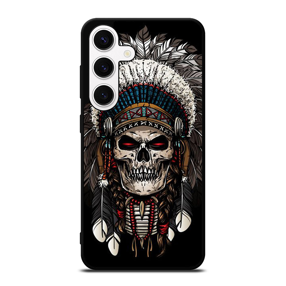 INDIAN FEATHER SKULL ART 2 Samsung Galaxy S24 Case Cover