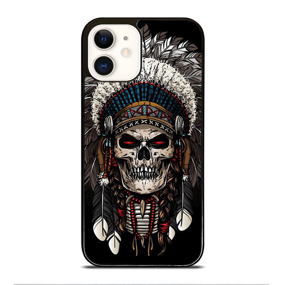 INDIAN FEATHER SKULL ART 2 iPhone 12 Case Cover