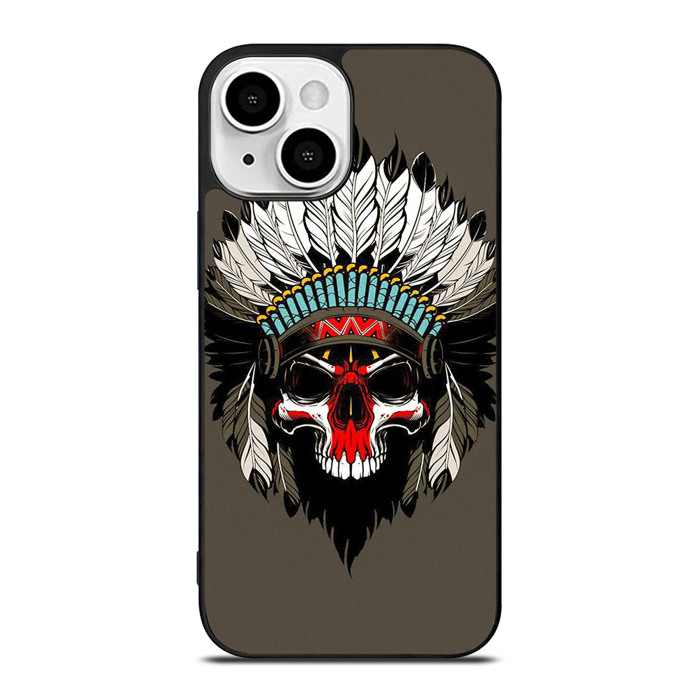 INDIAN FEATHER SKULL ART iPhone 13 Mini Case Cover
