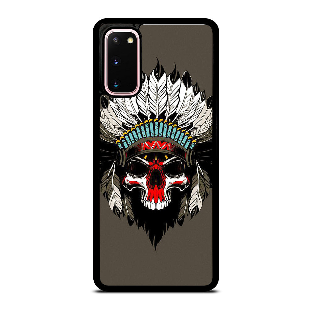 INDIAN FEATHER SKULL ART Samsung Galaxy S20 Case Cover