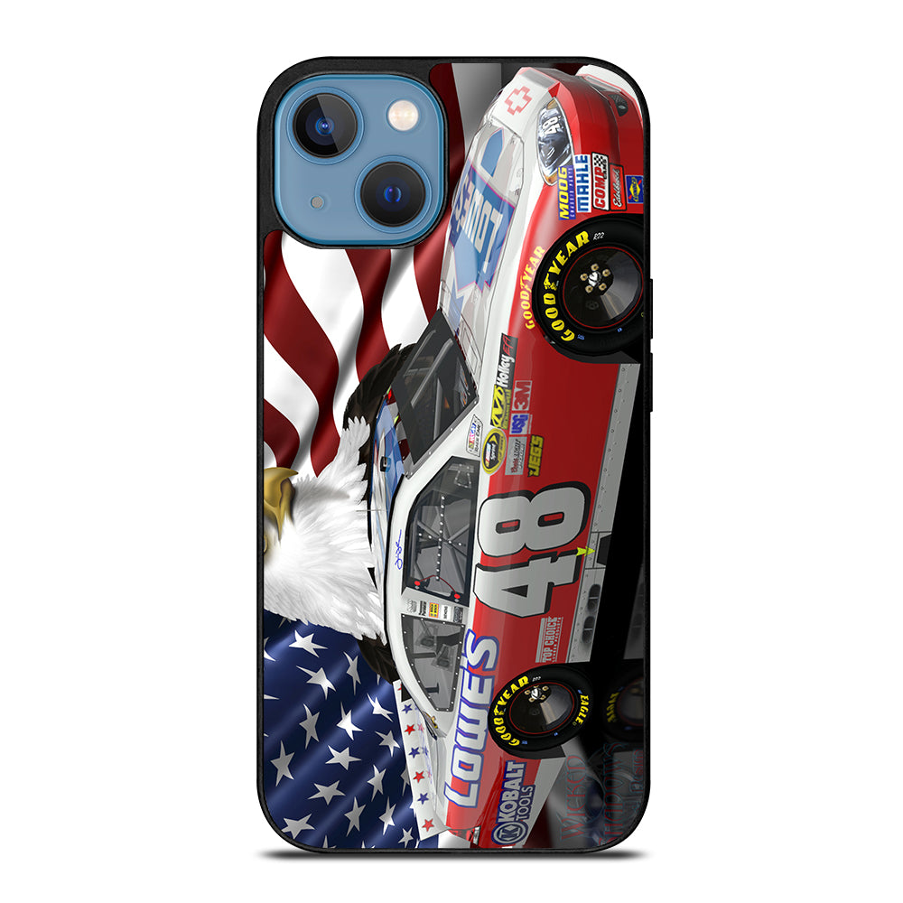 JIMMIE JOHNSON NASCAR AMERICAN FLAG iPhone 13 Case Cover