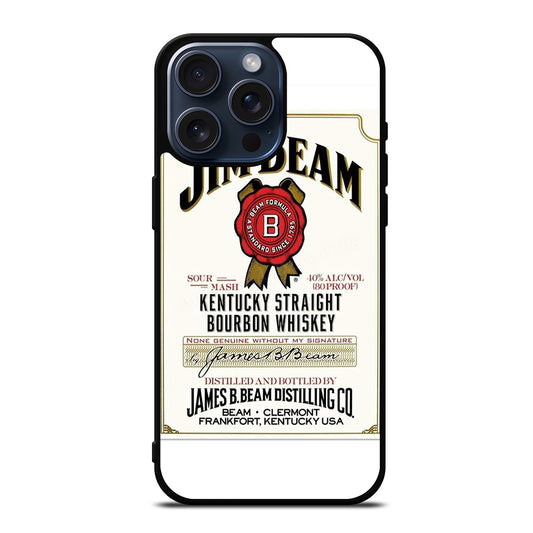 JIM BEAM BOURBON WHISKEY LABEL iPhone 15 Pro Max Case Cover