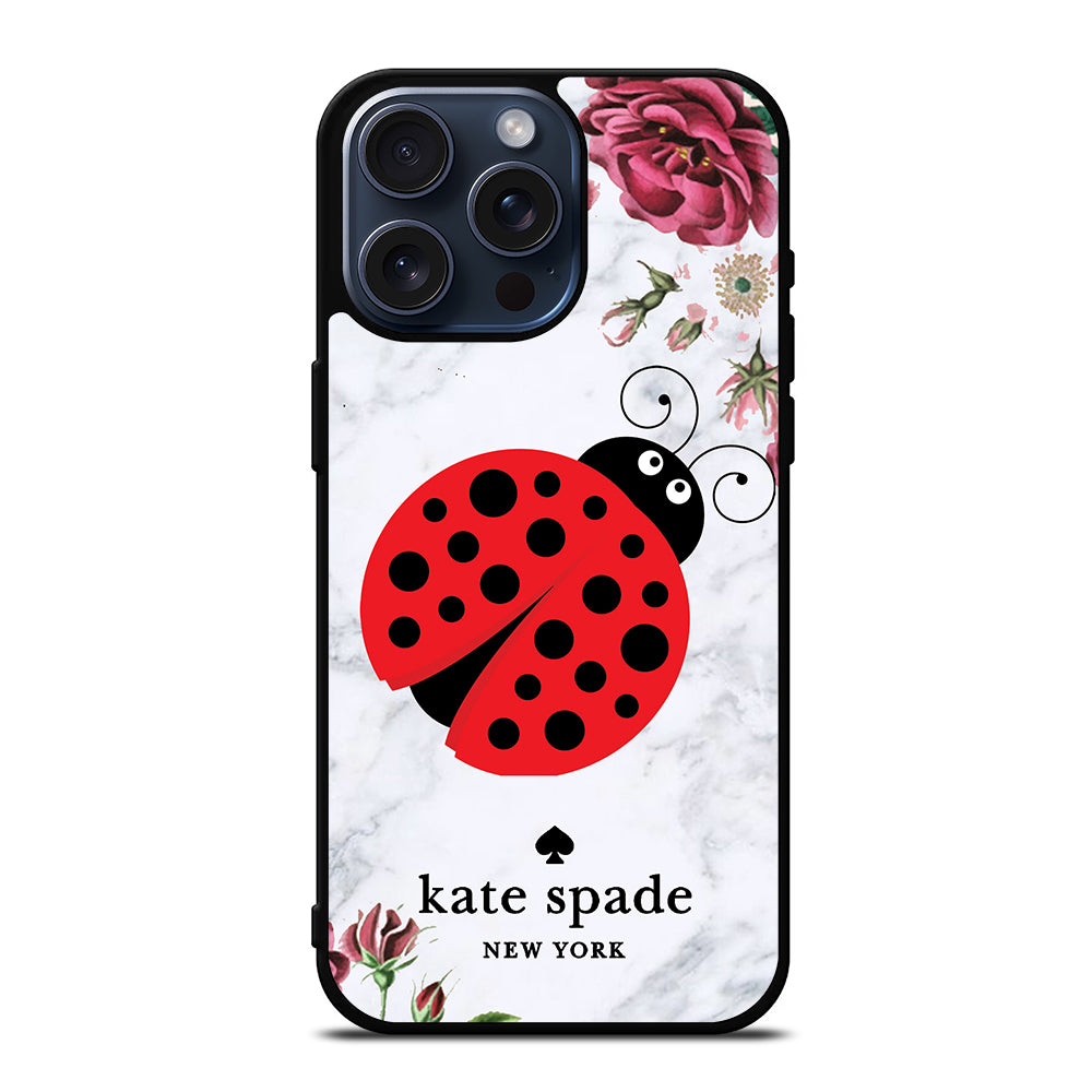 KATE SPADE LADYBUG FLORAL MARBLE iPhone 15 Pro Max Case Cover casecentro KATE SPADE LADYBUG FLORAL MARBLE iPhone 15 Pro Max Case Cover casecentro