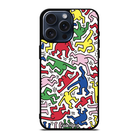 KEITH HARING ART PATTERN iPhone 15 Pro Max Case Cover