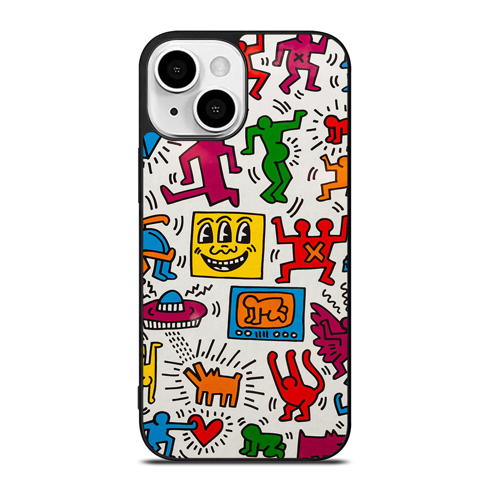 KEITH HARING PATTERN iPhone 13 Mini Case Cover casecentro KEITH HARING PATTERN iPhone 13 Mini Case Cover casecentro