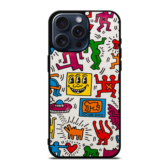 KEITH HARING PATTERN iPhone 15 Pro Max Case Cover
