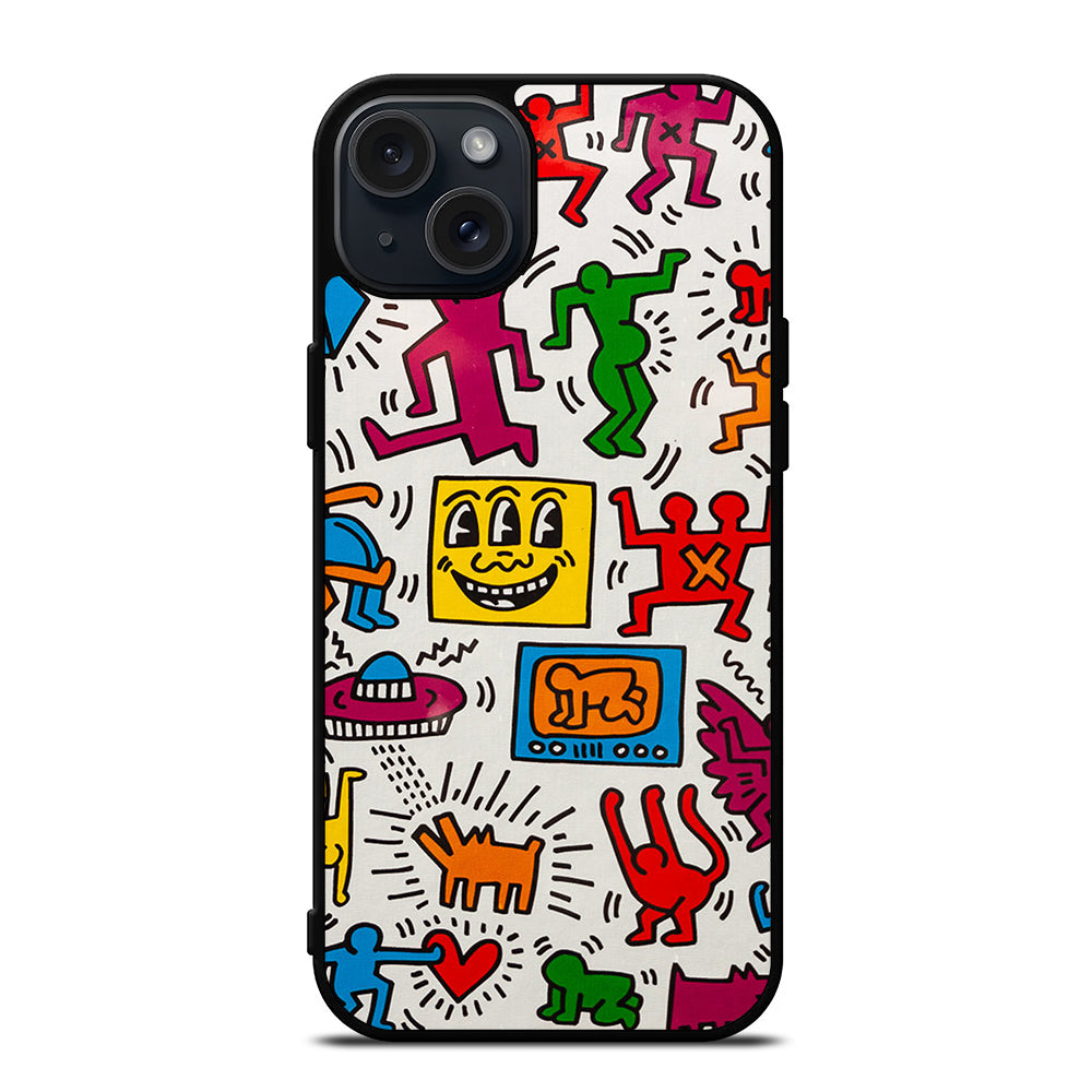 KEITH HARING PATTERN iPhone 15 Plus Case Cover