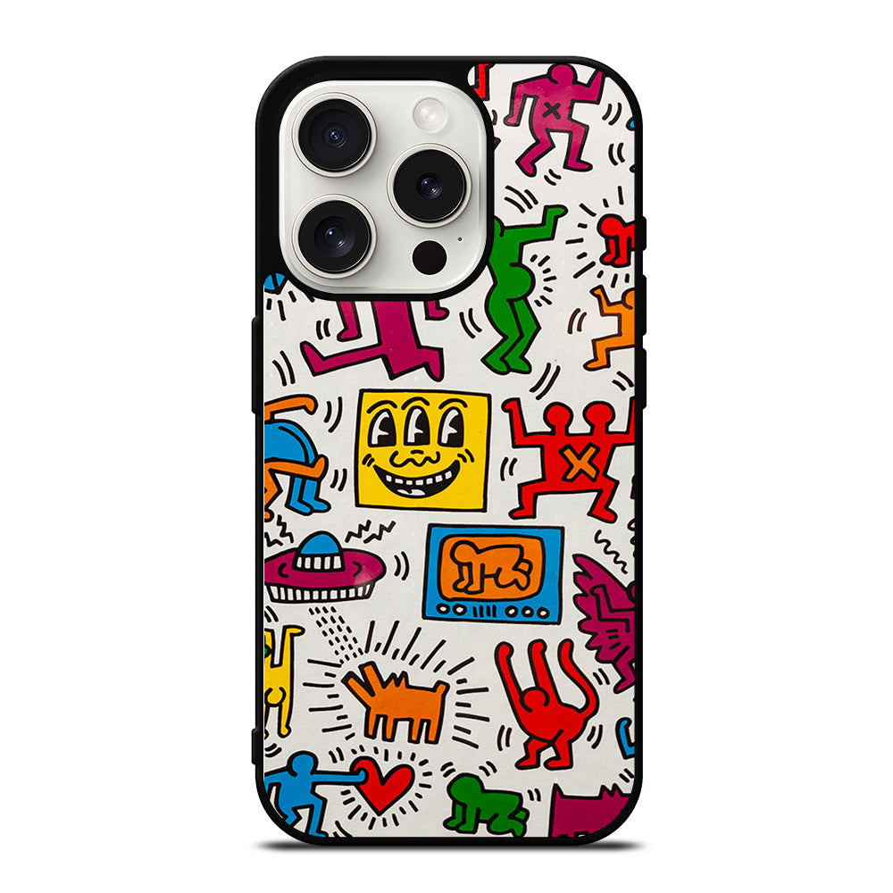 KEITH HARING PATTERN iPhone 15 Pro Case Cover
