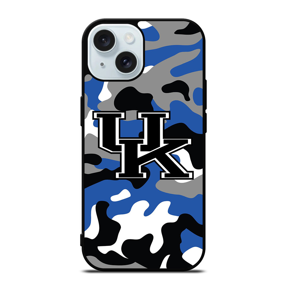 KENTUCKY WILDCATS CAMO LOGO iPhone 15 Case Cover