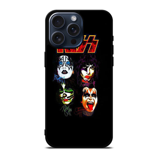 KISS BAND SIGNATURE iPhone 15 Pro Max Case Cover