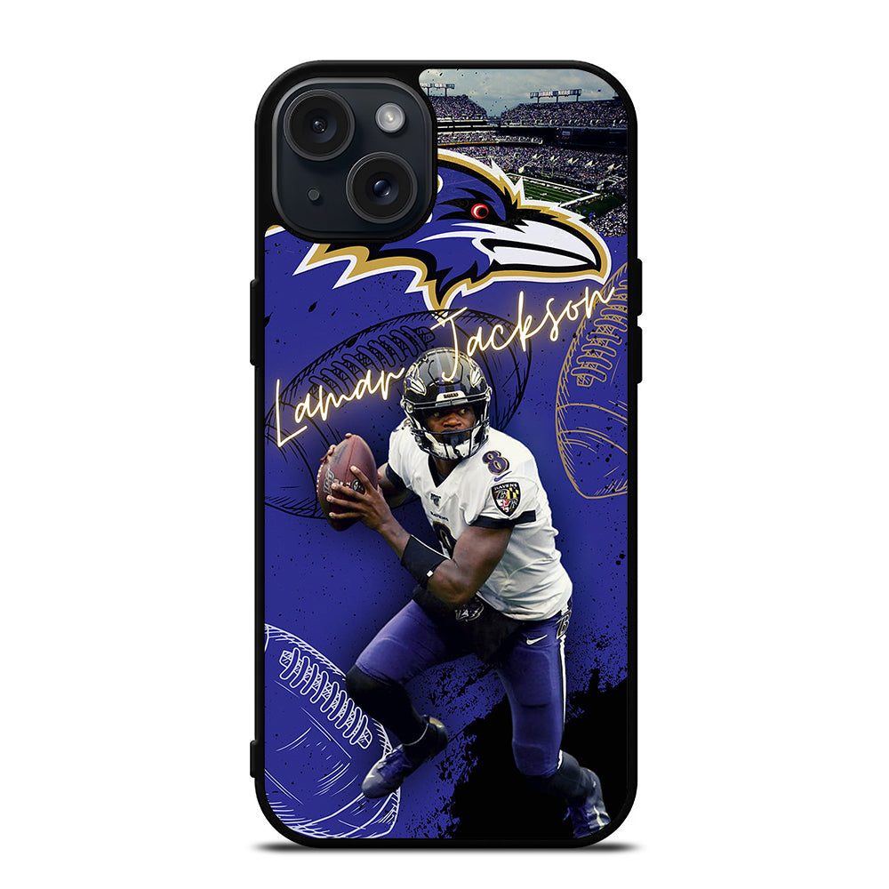 LAMAR JACKSON RAVENS FOOTBALL 3 iPhone 15 Plus Case Cover