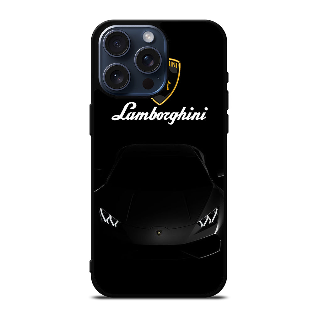 LAMBORGHINI BLACK CAR iPhone 15 Pro Max Case Cover