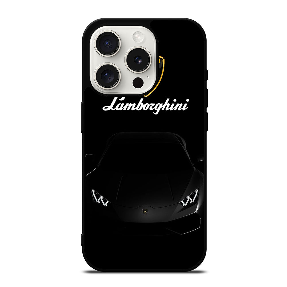 LAMBORGHINI BLACK CAR iPhone 15 Pro Case Cover