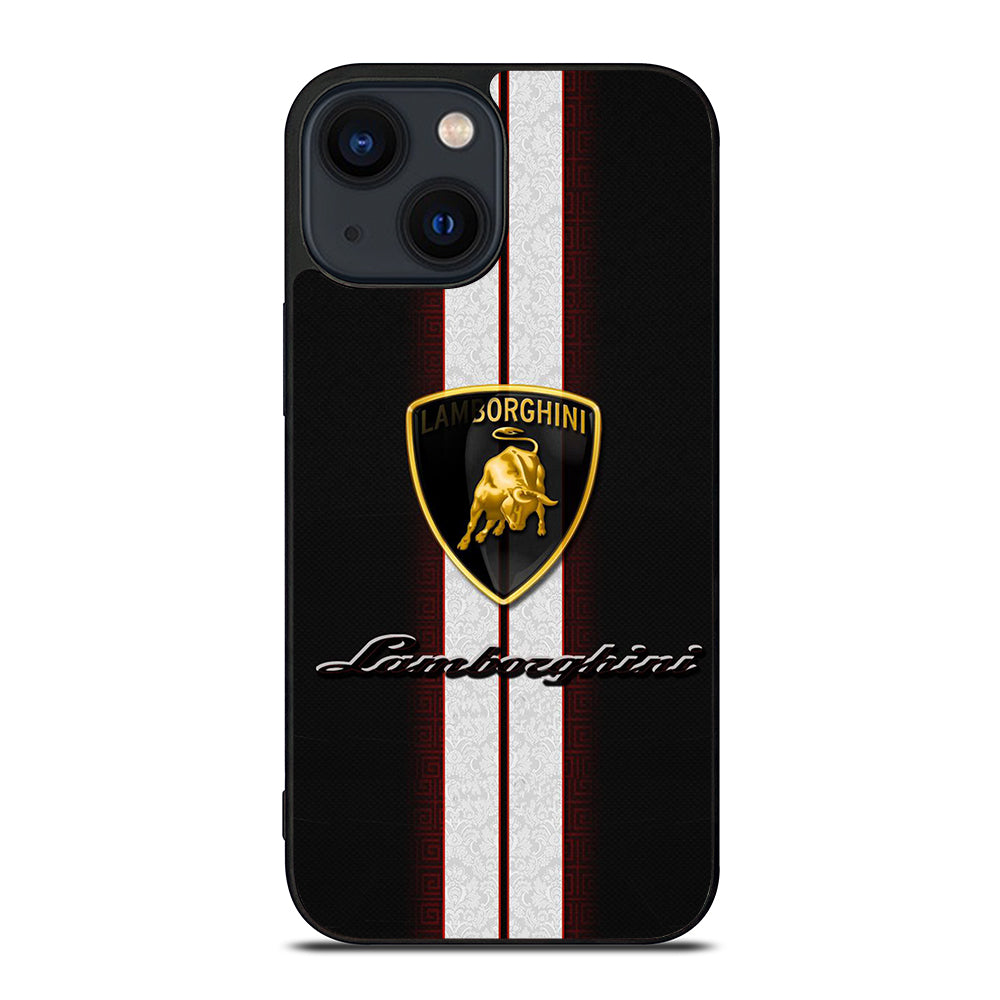 LAMBORGHINI WHITE STRIPE LOGO iPhone 14 Plus Case Cover