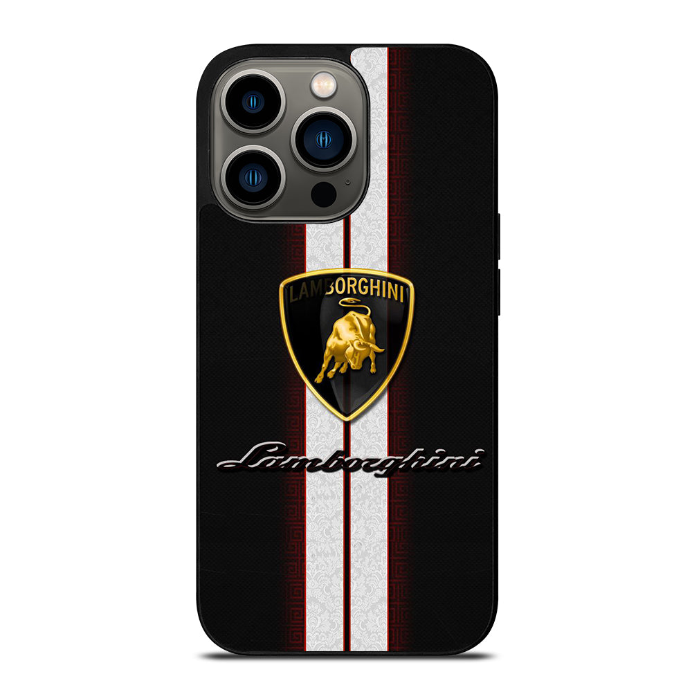 LAMBORGHINI WHITE STRIPE LOGO iPhone 13 Pro Case Cover