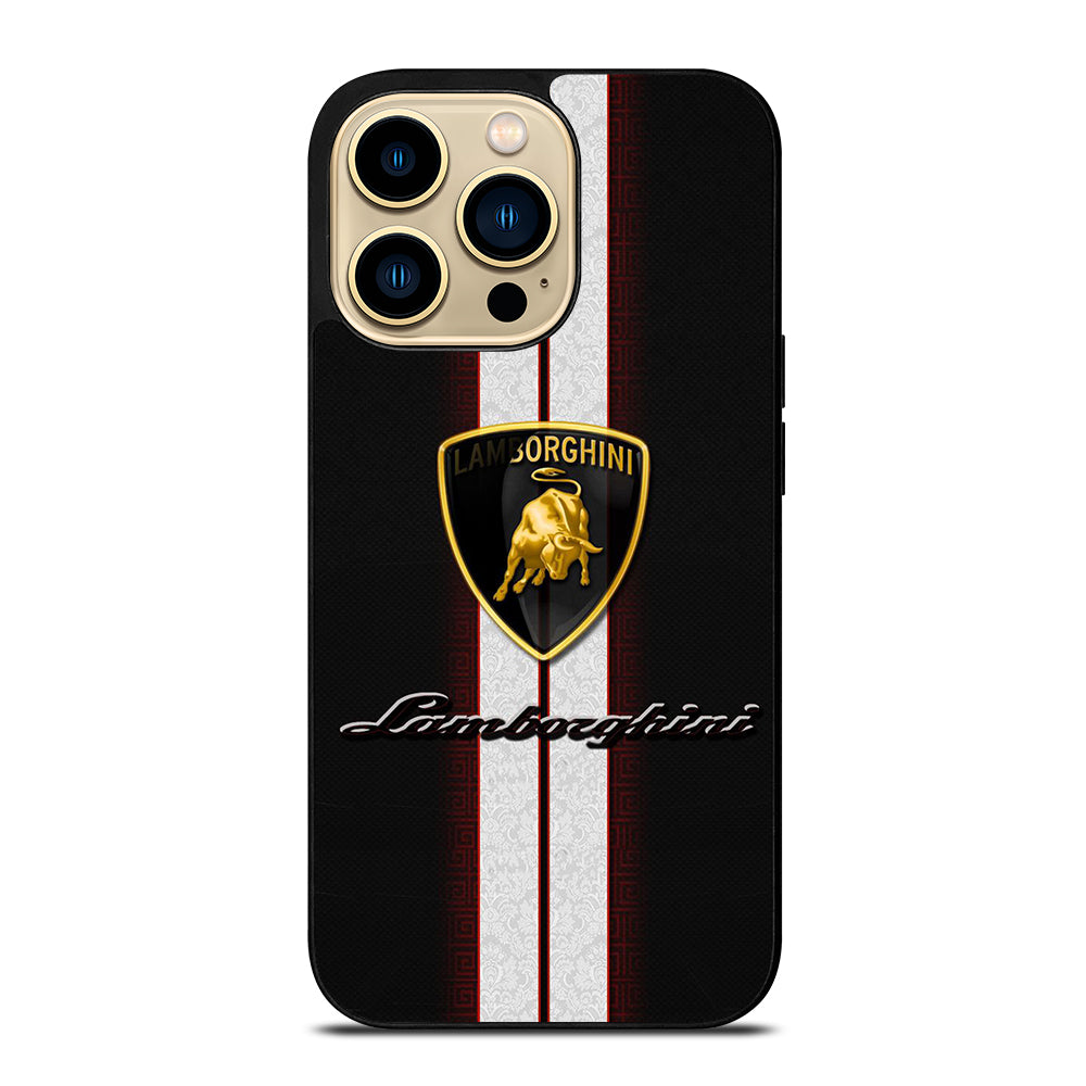LAMBORGHINI WHITE STRIPE LOGO iPhone 14 Pro Max Case Cover