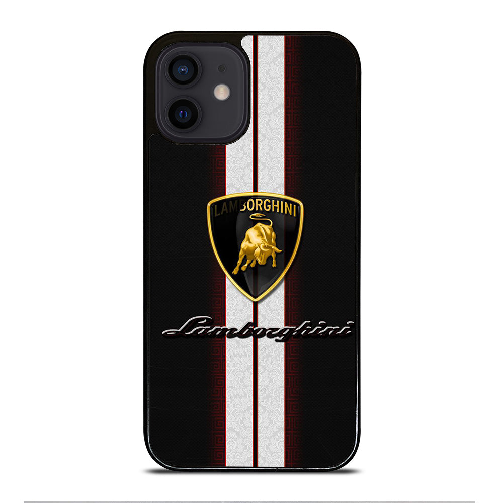 LAMBORGHINI WHITE STRIPE LOGO iPhone 12 Mini Case Cover