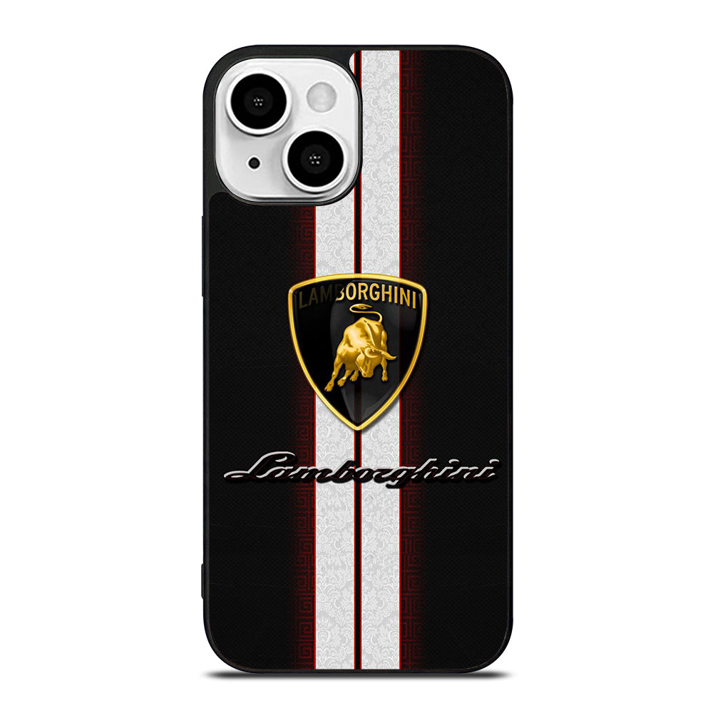LAMBORGHINI WHITE STRIPE LOGO iPhone 13 Mini Case Cover