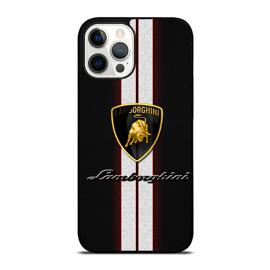 LAMBORGHINI WHITE STRIPE LOGO iPhone 12 Pro Max Case Cover
