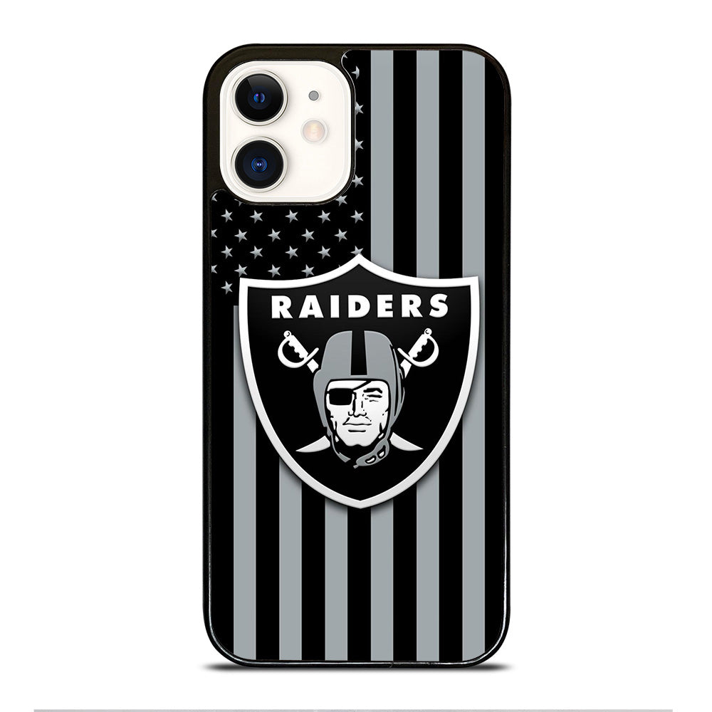 LAS VEGAS RAIDERS AMERICAN FLAG LOGO iPhone 12 Case Cover