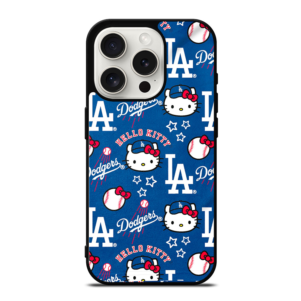 LA DODGERS HELLO KITTY PATTERN iPhone 15 Pro Case Cover
