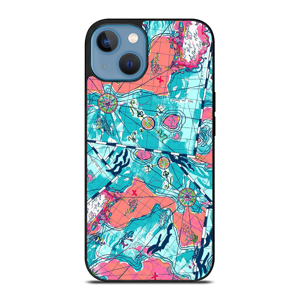 LILLY PULITZER WORLD MAPS iPhone 13 Case Cover