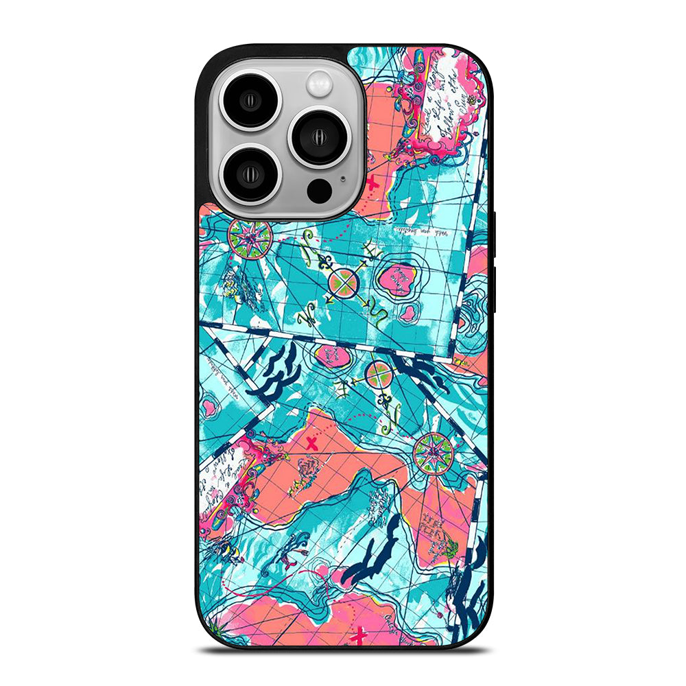 LILLY PULITZER WORLD MAPS iPhone 14 Pro Case Cover