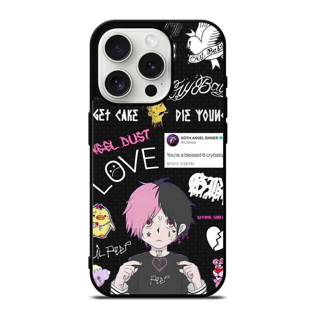 LIL PEEP RAPPER CARTOON iPhone 15 Pro Case Cover