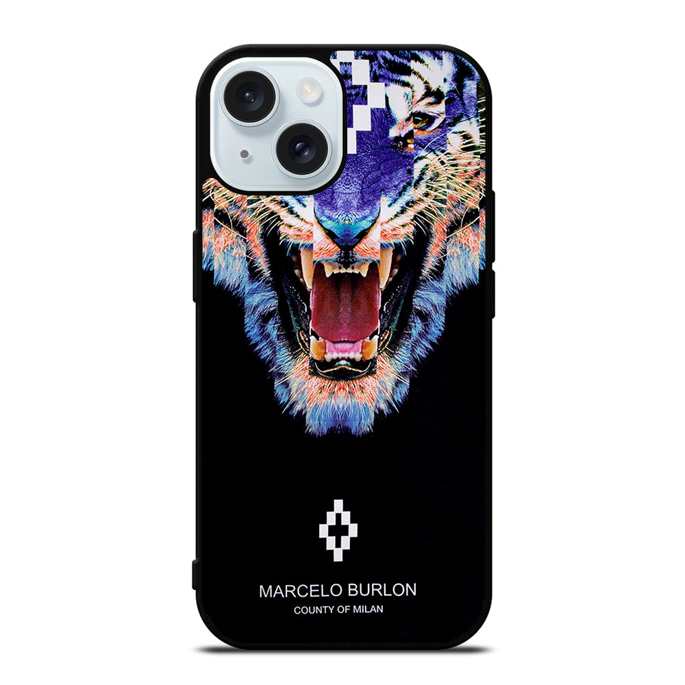 MARCELO BURLON BLUE LION iPhone 15 Case Cover