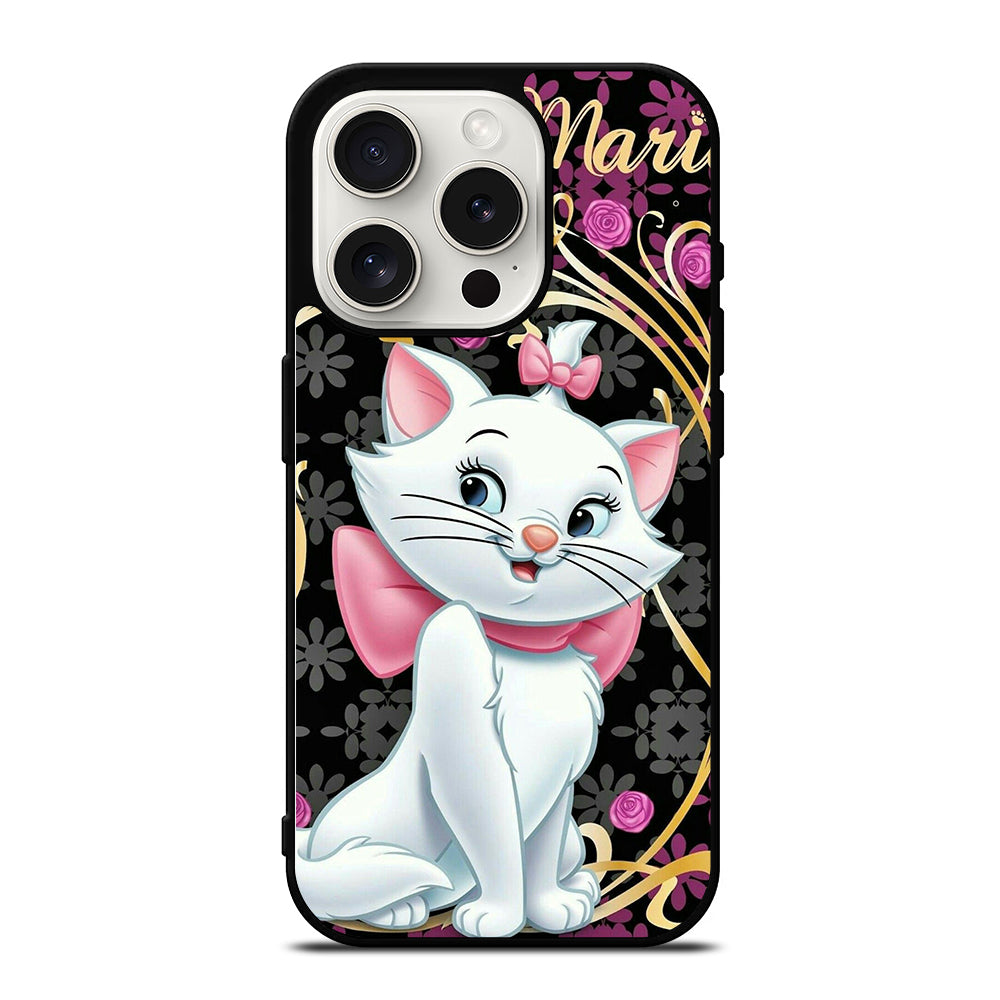 MARIE THE ARISTOCATS CAT FLORAL CARTOON iPhone 15 Pro Case Cover