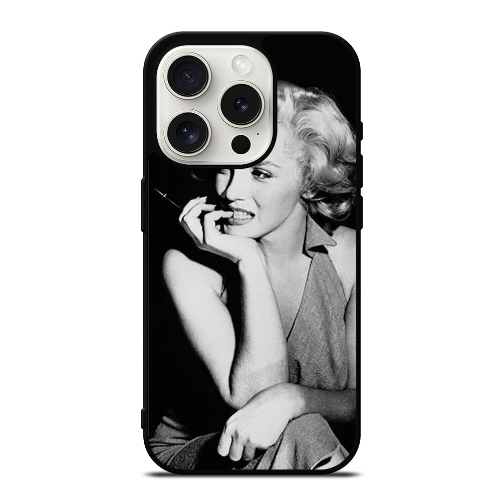 MARILYN MONROE BLACK WHITE iPhone 15 Pro Case Cover