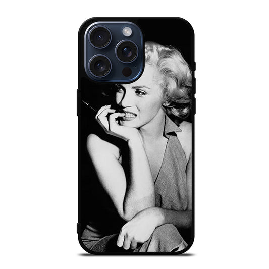 MARILYN MONROE BLACK WHITE iPhone 15 Pro Max Case Cover