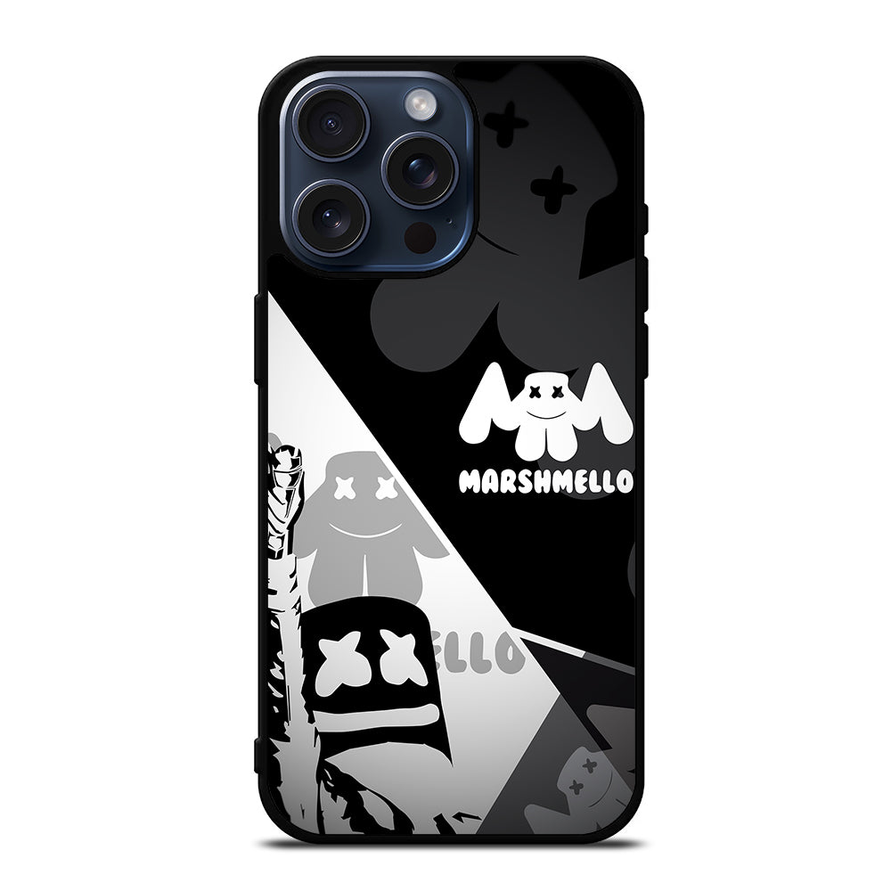 MARSHMELLO BLACK WHITE iPhone 15 Pro Max Case Cover
