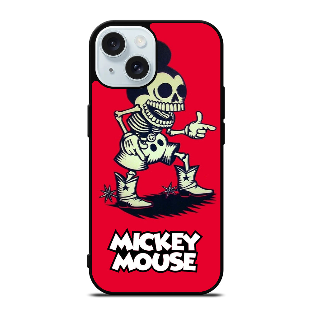 MICKEY MOUSE SKULL iPhone 15 Case Cover