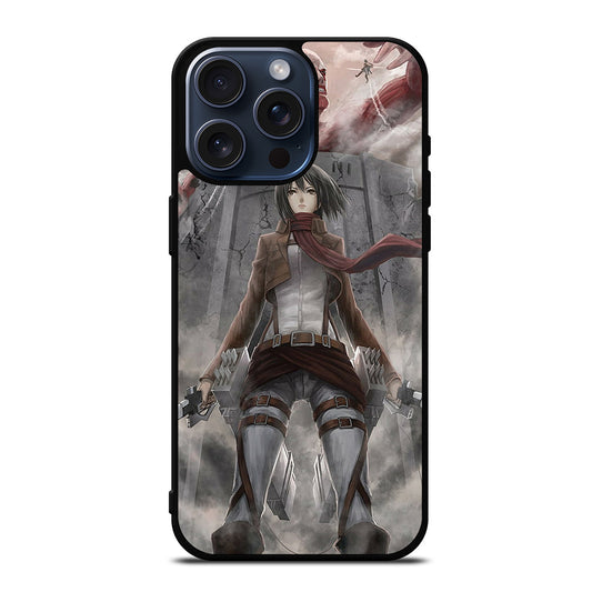 MIKASA ACKERMAN ANIME ATTACK ON TITAN iPhone 15 Pro Max Case Cover